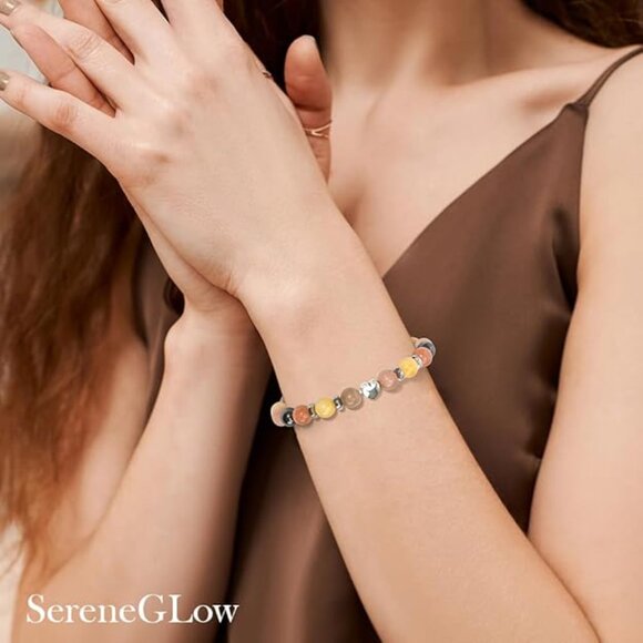 Handmade Teacher Appreciation Natural Gemstones Bracelet for Women - Picture 5 of 6